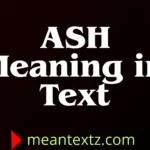 ash meaning in text